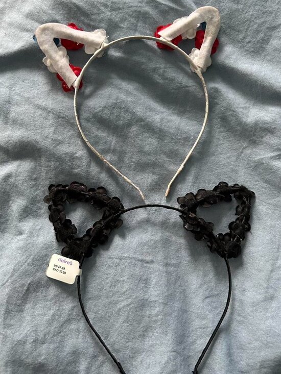 Set of 2 Floral Kitty Ear Headbands - Picture 2 of 5